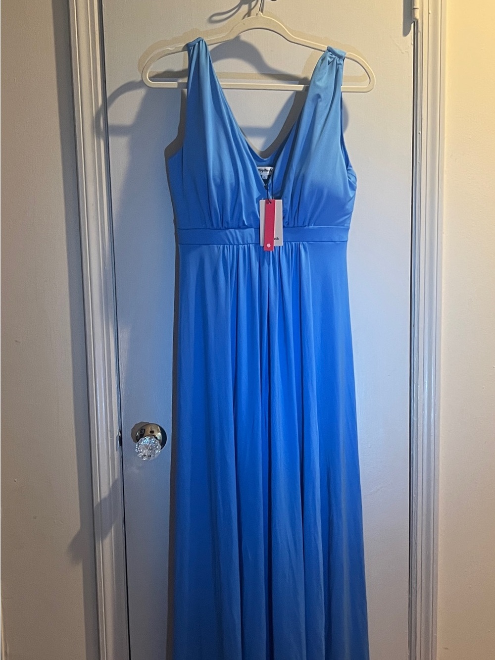 Lush Sky Blue V-Neck Sleeveless Maxi Dress
